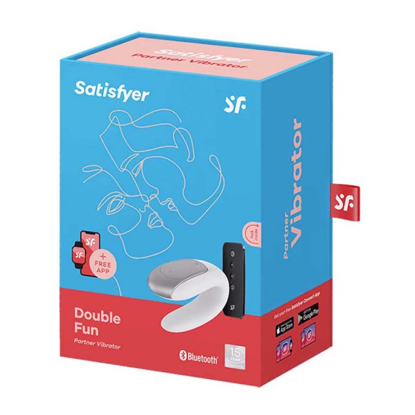 Satisfyer double fun vibrador parejas blanco bluetooth app 1un